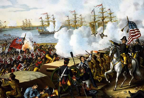 A lithograph of the Battle of New Orleans, circa 1890